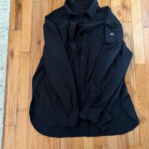 Alo Black Button-Up Shirt